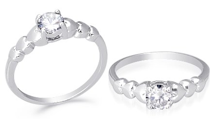 Round Cut White Cz Ring Sterling Silver Size 7