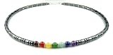Men's Gemstone Necklaces: Beaded Chakra In Titanium Colored Hematite G...