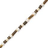 Brown and White Wood Bead Fashion Anklet