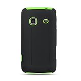 Hybrid Mix 2 Tones Hard Snap on BLACK Rubber with GREEN Flexi Skin Sleeve F ....