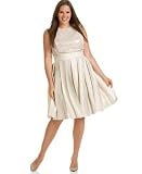 Calvin Klein Plus Size Sleeveless Sequin Tie-Waist Dress