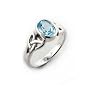 Sterling Silver Celtic Knot and Genuine Blue Topaz Ring (Size 4,5,6,7,8,9,10,11)