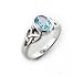 Sterling Silver Celtic Knot and Genuine Blue Topaz Ring (Size 4,5,6,7,8,9,10,11)
