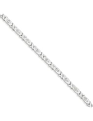 Genuine .925 Sterling Silver Diamond X Bracelet 12.3 Grams . 100% Satisfaction Guaranteed.