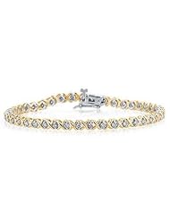 1.25 Carat Diamond X Bracelet in Two Tone 14K Gold