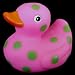 Pink Polka Dot Rubber Ducky Duckie Duck Squirt Toy ~ Baby Girl Image
