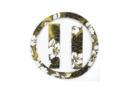 A Set of 3 Piece Hawaiian Hibiscus Floral Steering Wheel Cover Gift Set - Tan
