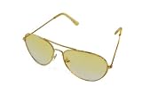 Metal Frame Aviator Costume Sunglasses with Colored Lens - UV-400 Protection - (5 Different Colors), Yellow