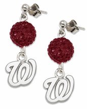 Washington Nationals Ovation Crystal Earrings