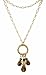 Necklace - N245 - Long Firepolished Beads & Pearl Cluster ~ Smoky Topaz (Brown/Gold)