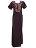 Muumuu Cotton Kaftan Embroidered Dark Magenta Womens Caftan Long Maxi Dress Medium