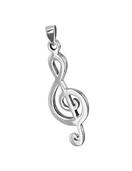 Treble Clef Pendant Music Note Sterling Silver