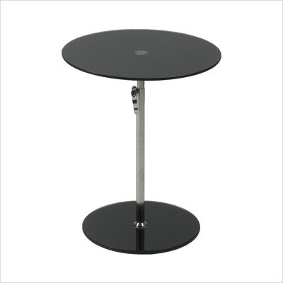 Black ITALMODERN Rafaella Round Glass End Table Black ITALMODERN Rafaella Round Glass End Table