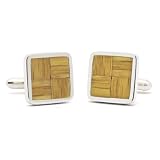 Tokens & Icons Celtics Basketball Boston Gardens Parquet Floor Sterling Silver Settings Cufflinks (10BP)