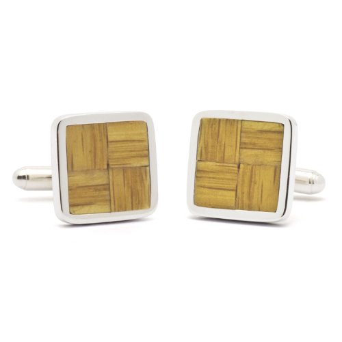 Tokens & Icons Celtics Basketball Boston Gardens Parquet Floor Sterling Silver Settings Cufflinks (10BP)