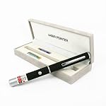 20mW Black Dimple Green Laser Pen Astronomy Grade For Military, Lecturers and Law Enforcement With Double Bonus L.E.D. Flashlight and Blue Microfiber Optical Cloth