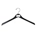 Hardwood Jacket Hanger with Chrome Hardware, Black Finish (Case of 100)