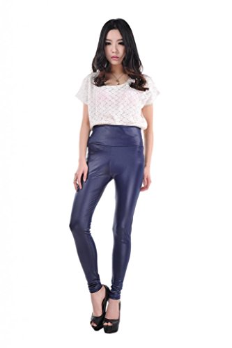 EOZY レディース レギンス タイツ PUレザーパンツ ズボン 美脚 ストレッチ一流 スキニーパンツ 薄手 春秋 九分丈 ゴムウエスト