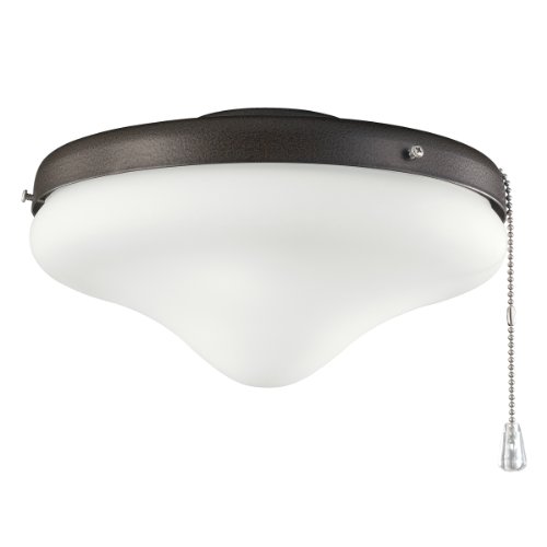 Kichler Lighting 338050TZP Wet Location 2LT CFL Indoor/Outdoor Ceiling Fan Light Kit, Tannery Bronze Powder Coat Finish with Cased Opal Glass Shade