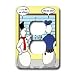 Londons Times Famous People Places Books Cartoons - Snowman Police Line-up - Light Switch Covers - 2 plug outlet cover