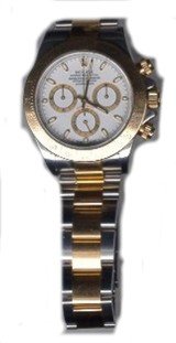 GENUINE MANS ROLEX DAYTONA 18SS WHITE DIAL 116523