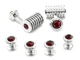 Ruby Red Swarovski Barrel Formal Set by Cuff-Daddy