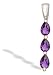 14K White Gold Genuine Pear Amethyst 3-Stone Pendant