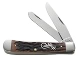 Case Knives 13156 Silver Script Walnut Bone Series - Trapper Knife with Jigged Walnut Bone Handles