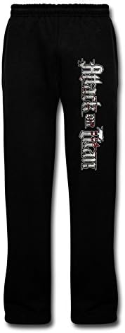 WVCAK Men's Attack On Titan Logo Bottom Fleece Sweatpants With Pocket M Black