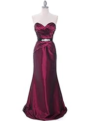 Strapless Natural   Waistline Mermaid Lace Taffeta Sweetheart Floor Length Bridesmaid Dress  With a Sash 