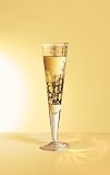Champagne Glass, Champus, Lilies, Designer Gold and Silver Champagne Flute w/ Napkin in Gift Box
