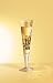 Champagne Glass, Champus, Lilies, Designer Gold and Silver Champagne Flute w/ Napkin in Gift Box