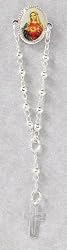 Rosary Lapel Pin with Cross - Immaculate Heart of Mary - MADE IN ITALY