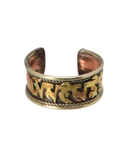 Om Mani Padme Hum Mantra Copper/Brass Ring