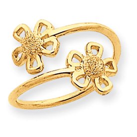 14k Flower Toe Ring by JewelryWeb
