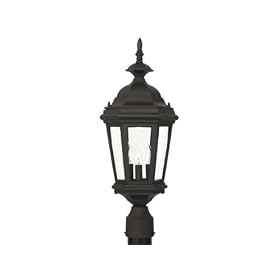 Kenroy Home 16316BL Estate 3-Light Post Lantern, Black by Kenroy Home