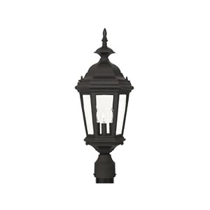 Kenroy Home 16316BL Estate 3-Light Post Lantern, Black by Kenroy Home