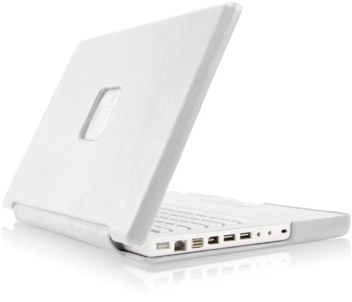 Case-Mate 13 Signature Suit MacBook Laptop Carrying Case in Italian Leather over Hard Shell, White (04505)
