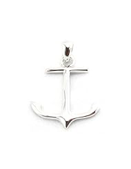Designer Style Sterling Silver Anchor Pendant Necklace with Rhodium Plated (come with delicated sterling silver chain)