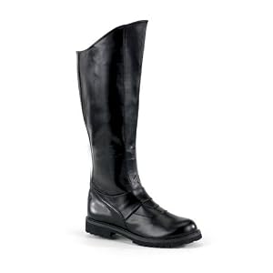 Knee Boot With Inner Zipper Gothic Costume Boots MENS SIZING Black