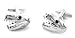 Silver T-Rex Alligator Bust Cufflinks w/Red Eyes