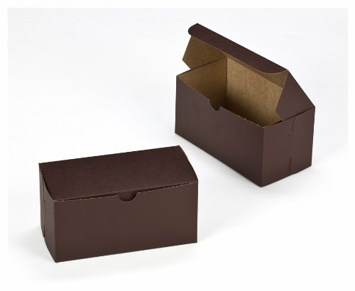 Dress My Cupcake Cupcake Box with Lid and Holder for 2 Mini Cupcakes, Chocolate Brown, Set of 100