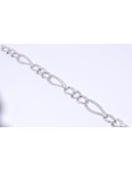 14k White Gold Fancy Chain Bracelet