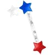 Patriotic Stars Sterling Silver Acrylic Push In Eyebrow Ring