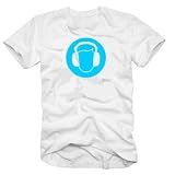 KOPFH�RER Geh�rschutz t-shirt Musik music white / blau - 