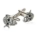 Pirate Skull with Bandana Pewter Silver Cufflinks with Presentation Box