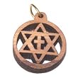 Olive wood Star and Cross Pendant (2cm or 0.8" diameter)