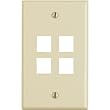 Leviton QuickPort Wall Plate - 4-Port, Almond