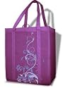 Burban Bags Reusable Shopping Grocery Bags Purple Upright Swirl