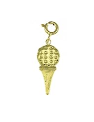 Dazzlers Solid 14k Gold Golf Ball Charm Pendant Available in three colors from jewelsberry (weights: 1.1 grams only)
